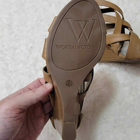 Worthington Womens heels size 8M rear zipper strappy 4 inch‎ man made materials - Picture 5 of 9